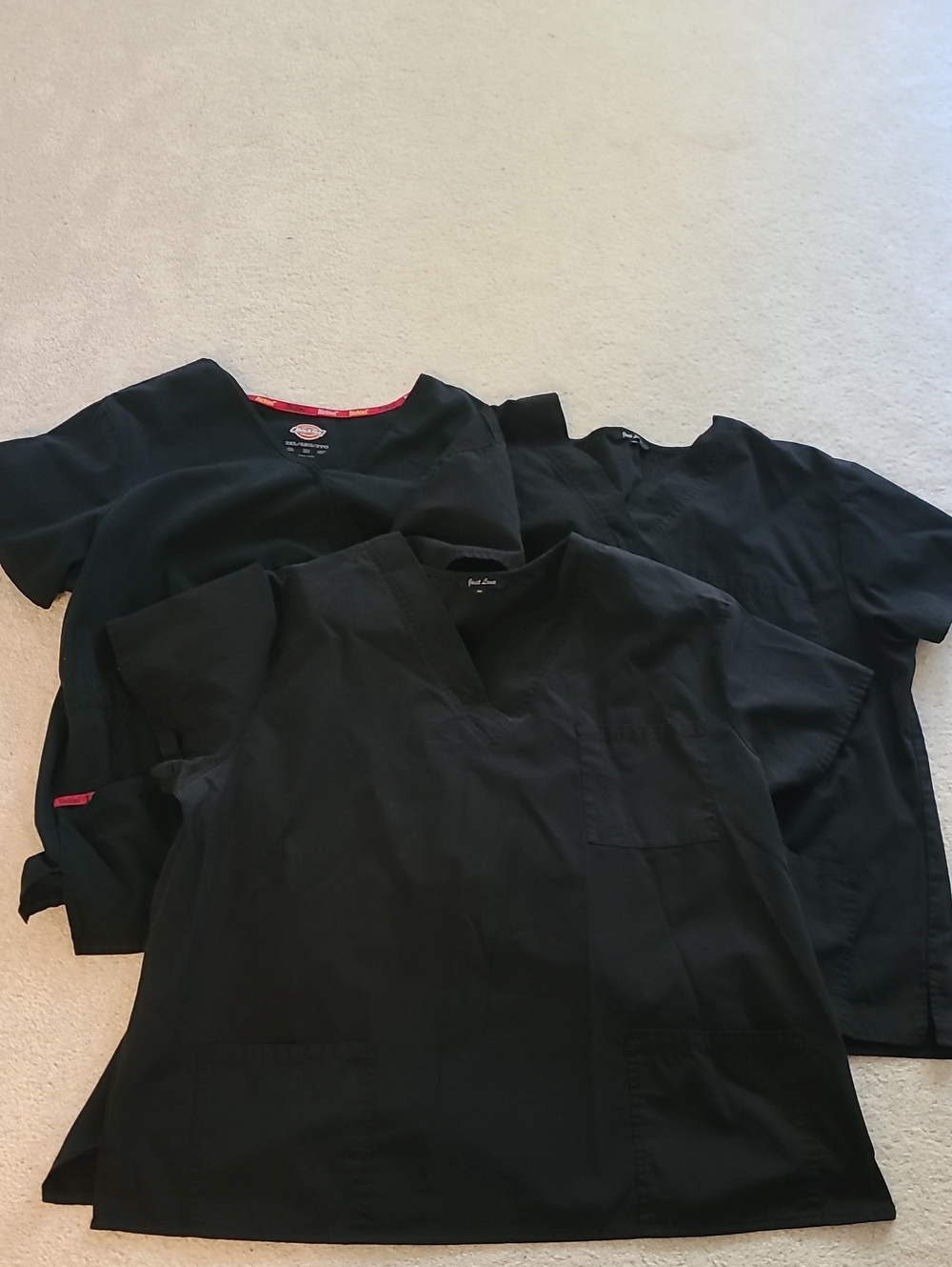 Women's Black Scrub Top X 3